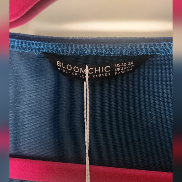 Elegant Blue Velvet Dress - Picture 3 of 7